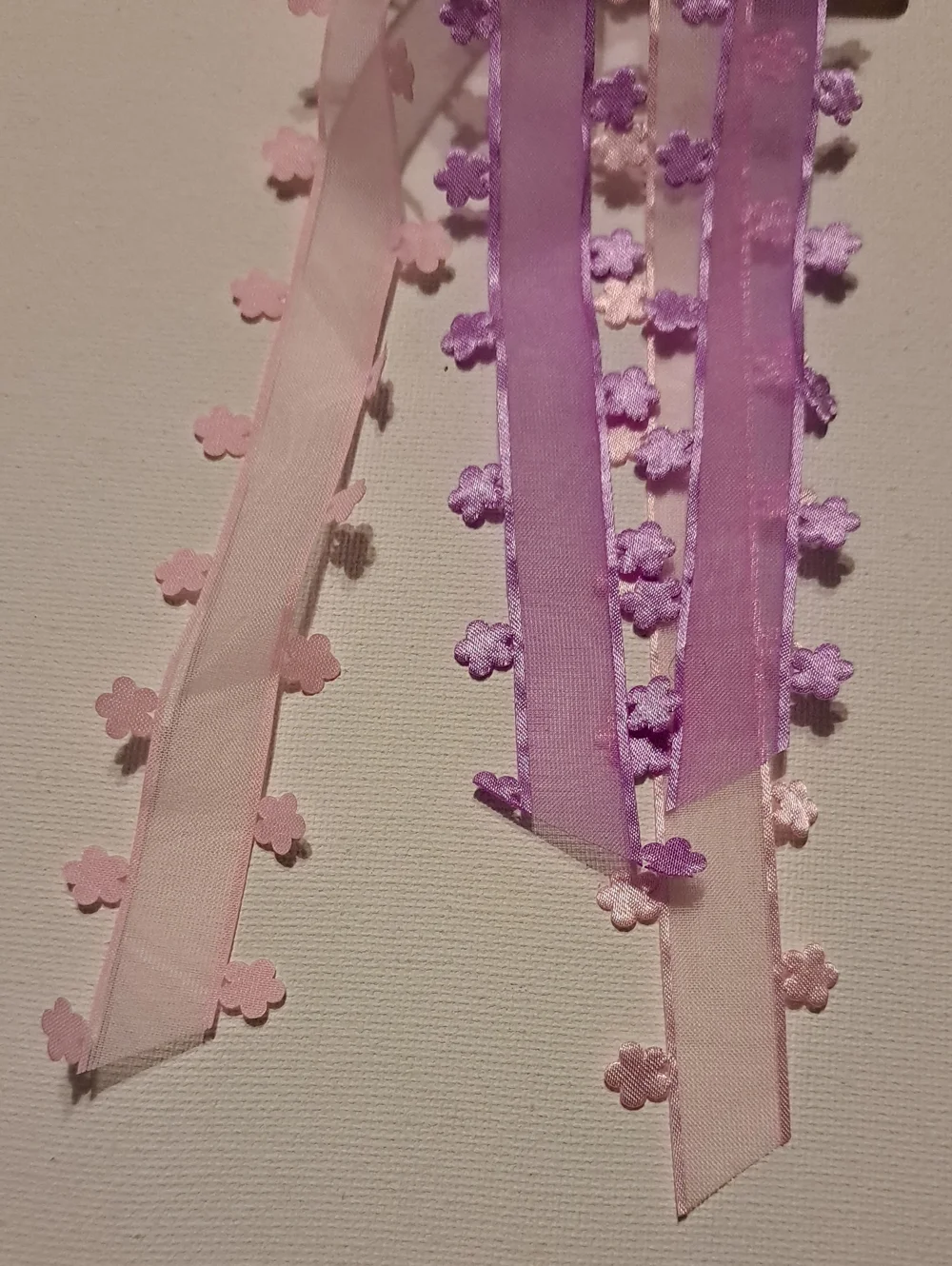 NWT Way To Celebrate! Easter Ribbon Bow Flower Hair Clips Purple & Pink